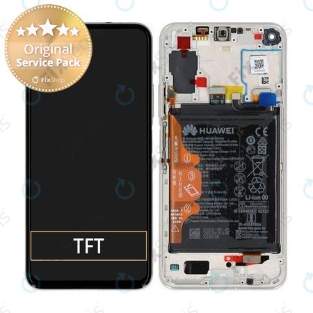 Huawei Honor 20 Pro - LCD Displej + Dotykové Sklo + Rám + Batéria (Icelandic Frost) - 02352VKN Genuine Service Pack