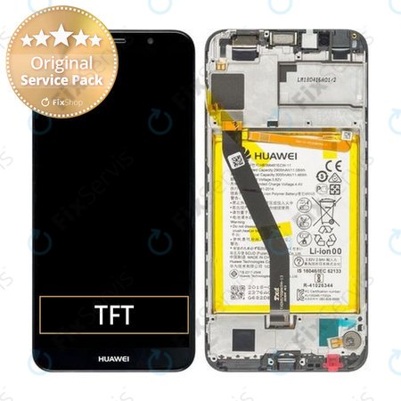 Huawei Y6 (2018), Y6 Prime (2018) - LCD Displej + Dotykové Sklo + Rám + Batéria (Black) - 02351WLJ Genuine Service Pack