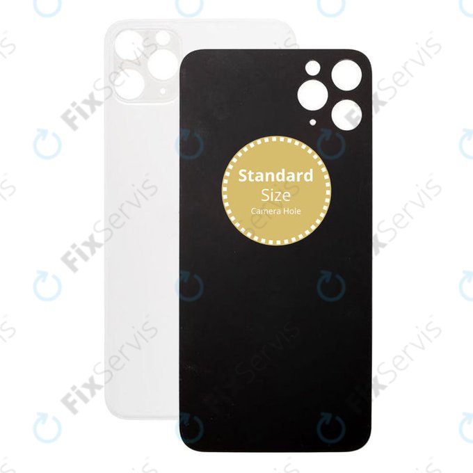 Apple iPhone 11 Pro Max - Sklo Zadného Housingu (Silver)