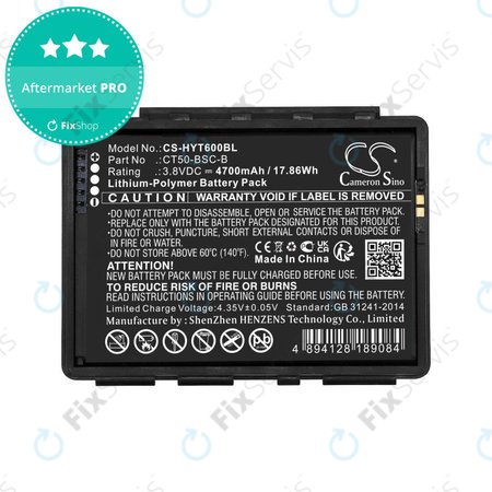 Batéria pre Honeywell CT50, Dolphin CT60, 4700mAh, Li-Pol, 3.8V, CT50-BSC-B, HQ