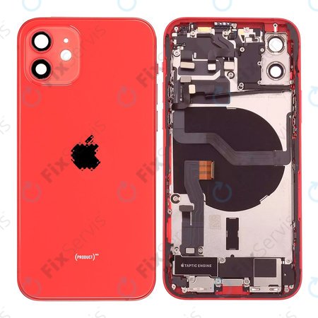 Apple iPhone 12 - Zadný Housing s Malými Dielmi (Red)