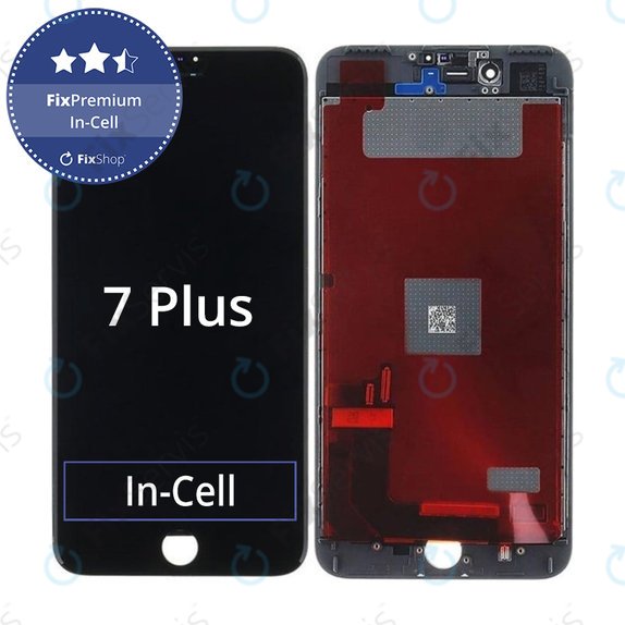 Displej In-Cell pre iPhone 7 Plus, Black, Dotykové sklo s rámom, FixPremium