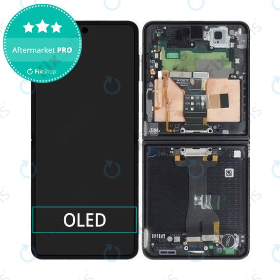 Samsung Galaxy Z Flip 7 F766B - LCD Displej + Dotykové Sklo + Rám (Jetblack) OLED
