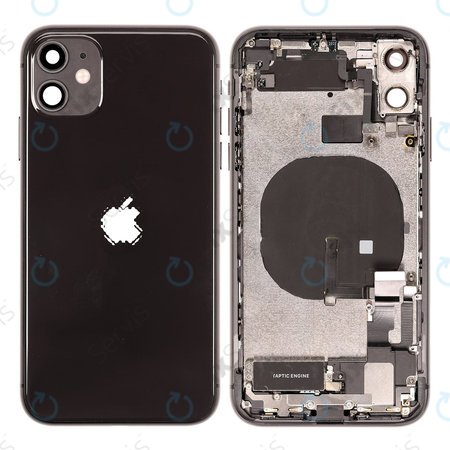 Apple iPhone 11 - Zadný Housing s Malými Dielmi (Black)