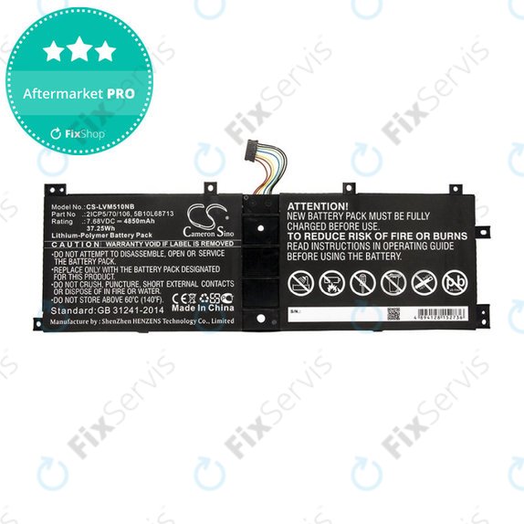 Batéria pre Lenovo IdeaPad Miix 510, Miix520, Miix 5 Pro, 4850mAh, Li-Pol, 7.68V, 2ICP5/70/106, HQ