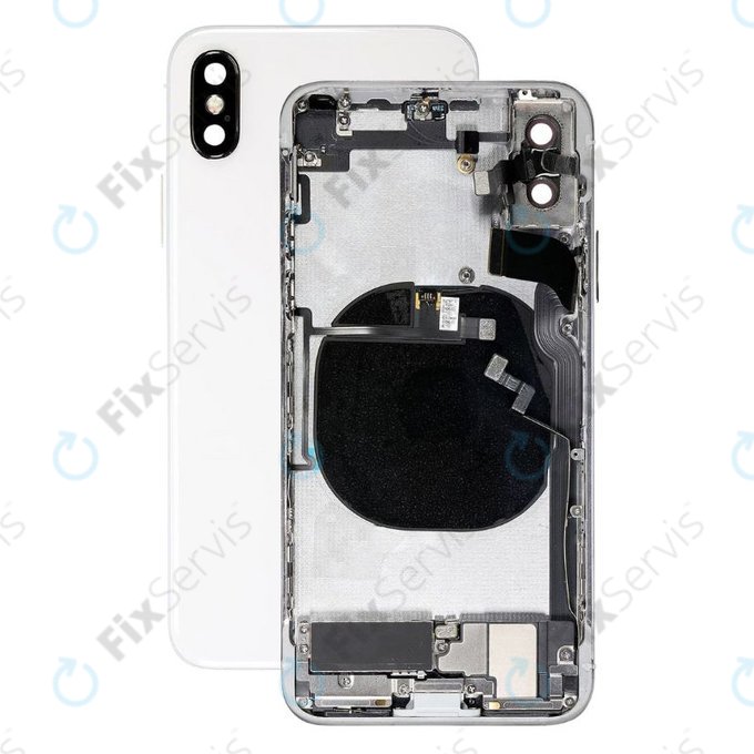Apple iPhone X - Zadný Housing s Malými Dielmi (Silver)