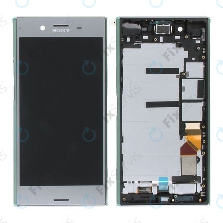 Sony Xperia XZ Premium Dual G8142 - LCD Displej + Dotykové Sklo + Rám (Strieborná) - 1307-9861
