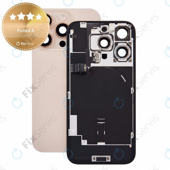 Sklo zadného housingu pre iPhone 16 Pro, Desert Titanium, Pulled A