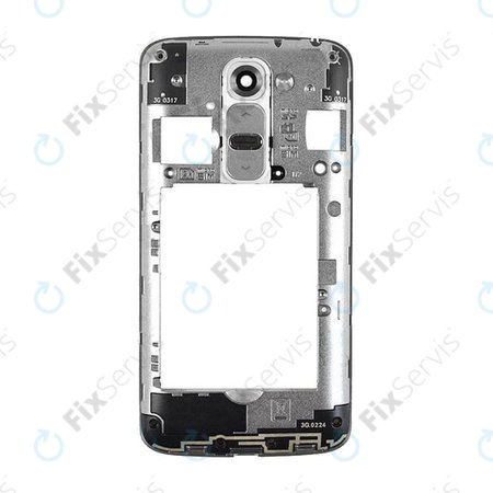 LG G2 Mini D620 - Stredný Rám + Tlačidlá Hlasitosti + Zapínania + Flex Kábel (Strieborná) OEM