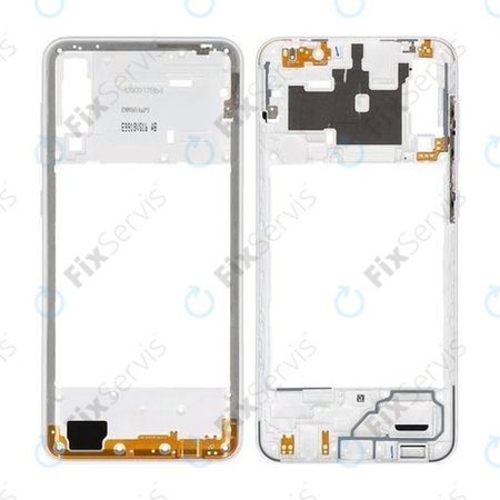 Samsung Galaxy A30s A307F - Stredný Rám (Prism Crush White) - GH98-44765D Genuine Service Pack