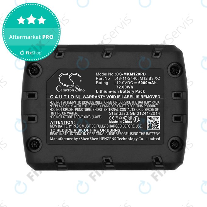 Batéria pre Milwaukee M12 Redlithium XC 4.0, 6000mAh, Li-Ion, 12V, M12 B3 XC, M12 B4 XC, HQ