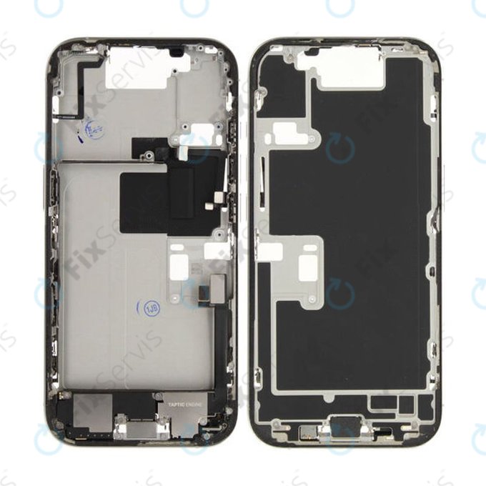 Apple iPhone 16 Pro - Stredný Rám + Tlačidlá Zapínania + Hlasitosti (White Titanium)