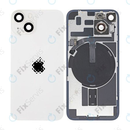 Apple iPhone 14 - Sklo Zadného Housingu + Sklíčko Kamery + Kovový Pliešok + Magsafe Magnet (Starlight)