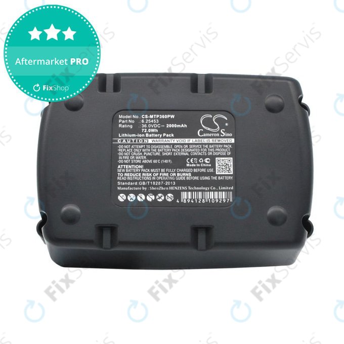 Batéria pre Metabo Ahs36v, Bha 36 Ltx Compact, 2000mAh, Li-Ion, 36V, 6.25453, HQ