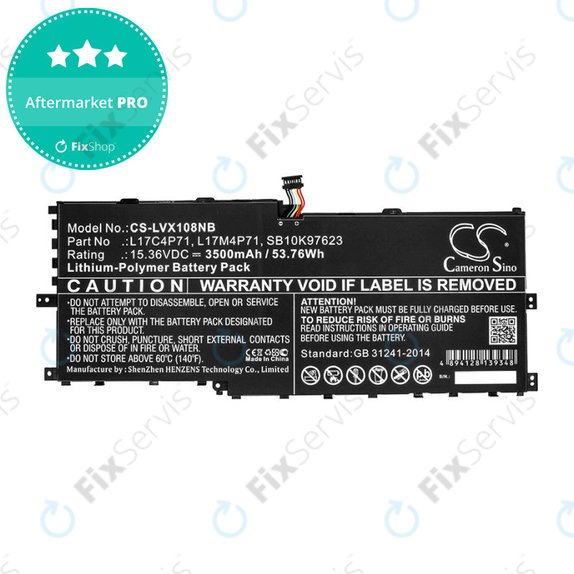 Batéria pre Lenovo ThinkPad X1 Yoga 2018, 3500mAh, Li-Pol, 15.36V, L17C4P71, HQ