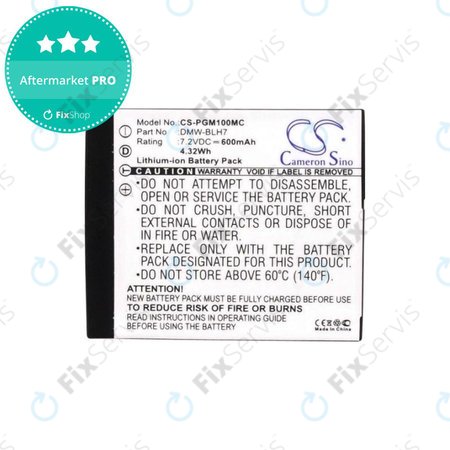 Batéria pre Panasonic Lumix DMC, 600mAh, Li-Ion, 7.2V, DMW-BLH7, HQ