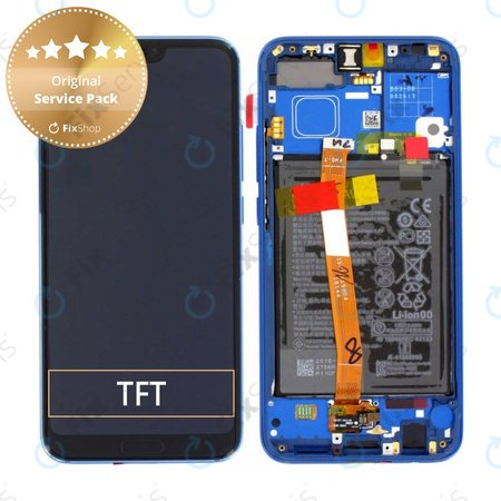 Huawei Honor 10 - LCD Displej + Dotykové Sklo + Rám + Batéria (Phantom Blue) - 02351XBP Genuine Service Pack