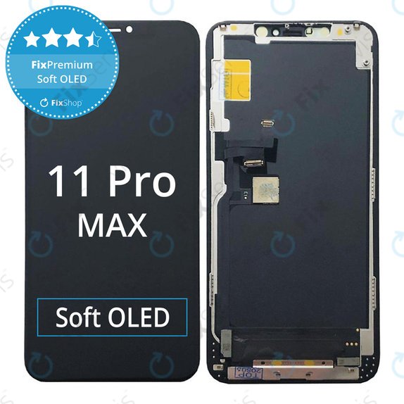 Displej Soft OLED pre iPhone 11 Pro Max, Dotykové sklo s rámom, FixPremium