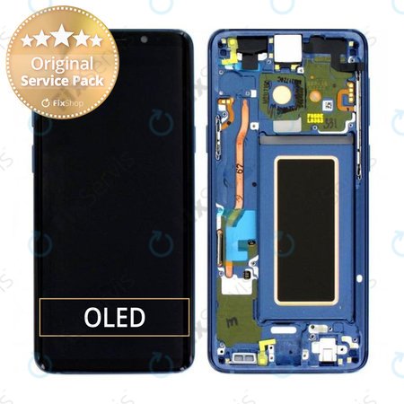 Samsung Galaxy S9 G960F - LCD Displej + Dotykové Sklo + Rám (Coral Blue) - GH97-21696D, GH97-21697D Genuine Service Pack