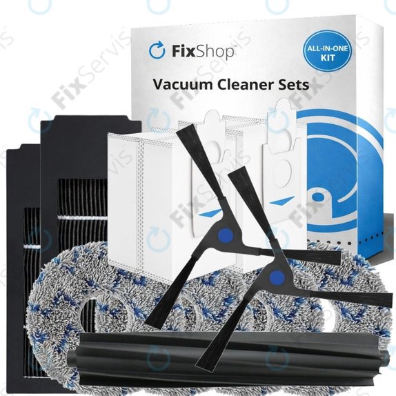 Sada náhradných dielov pre Ecovacs Deebot X2 Omni (1x Hlavná kefa, 2x Filter, 2x Bočná kefa, 4x Mopovacia utierka, 2x Prachové vrecko)