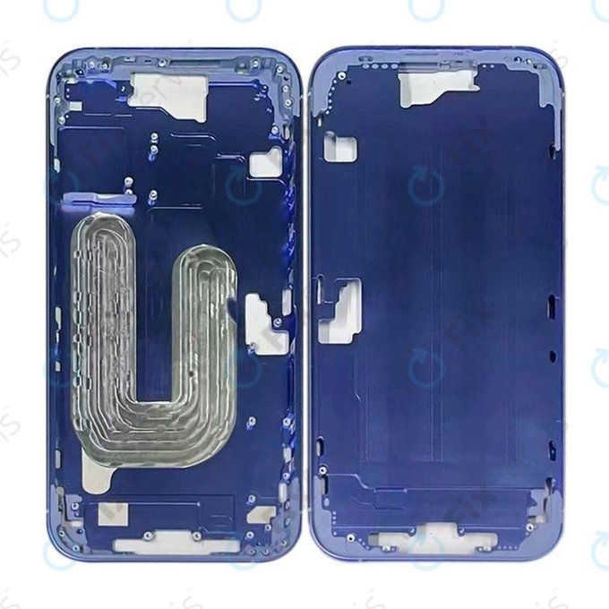 Apple iPhone 16 Plus - Stredný Rám + Tlačidlá Zapínania + Hlasitosti (Ultramarine)