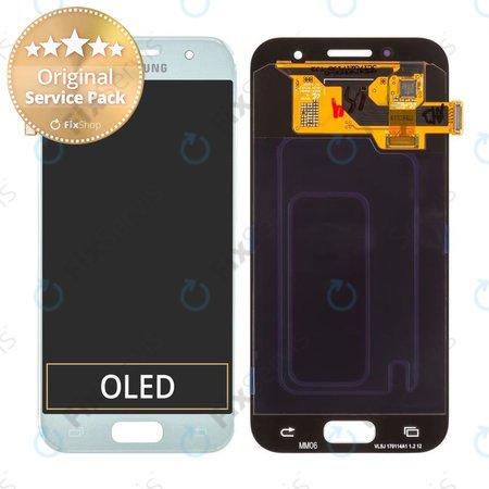 Samsung Galaxy A3 A320F (2017) - LCD Displej + Dotykové Sklo (Blue Mist) - GH97-19732C, GH97-19753C Genuine Service Pack