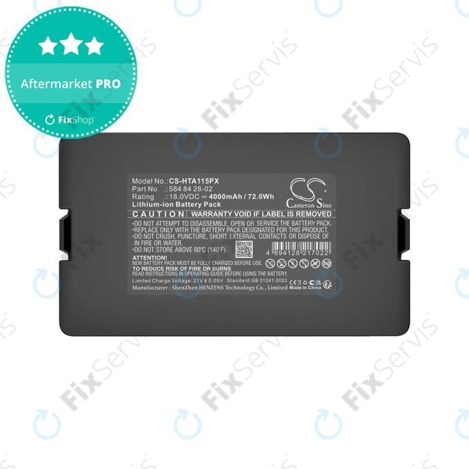 Batéria pre Flymo Easilife 200, Gardena Automower 310, Husqvarna Automower 315X, 4000mAh, Li-Ion, 18.0V, 584 84 28-02, HQ