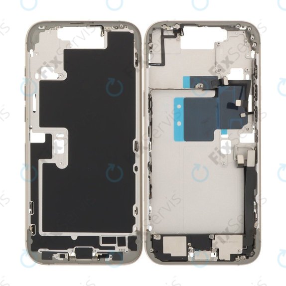 Apple iPhone 16 Pro Max - Stredný Rám + Tlačidlá Zapínania, Hlasitosti a Kamery (Natural Titanium)