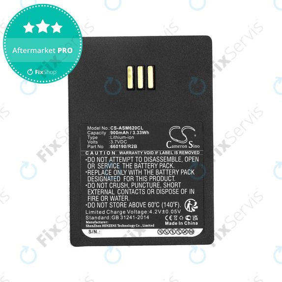 Batéria pre Siemens Openstage WL3, Ascom, Aastra, Innovaphone, 900mAh, Li-Ion, 3.7V, 660190/R2B, HQ
