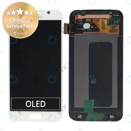 Samsung Galaxy S6 G920F - LCD Displej + Dotykové Sklo (White Pearl) - GH97-17260B Genuine Service Pack