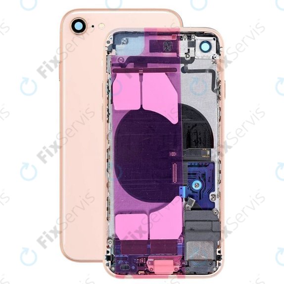 Apple iPhone 8 - Zadný Housing s Malými Dielmi (Gold)