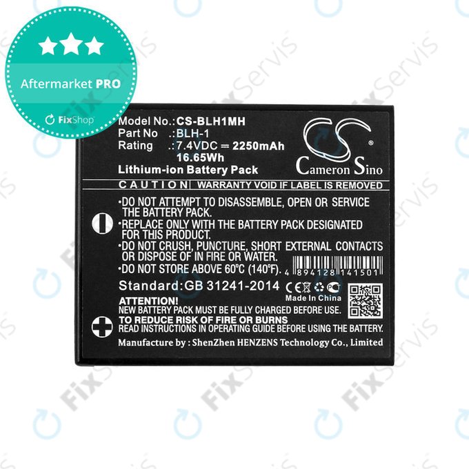 Batéria pre Olympus E-M1, 2250mAh, Li-Ion, 7.4V, BLH-1, HQ