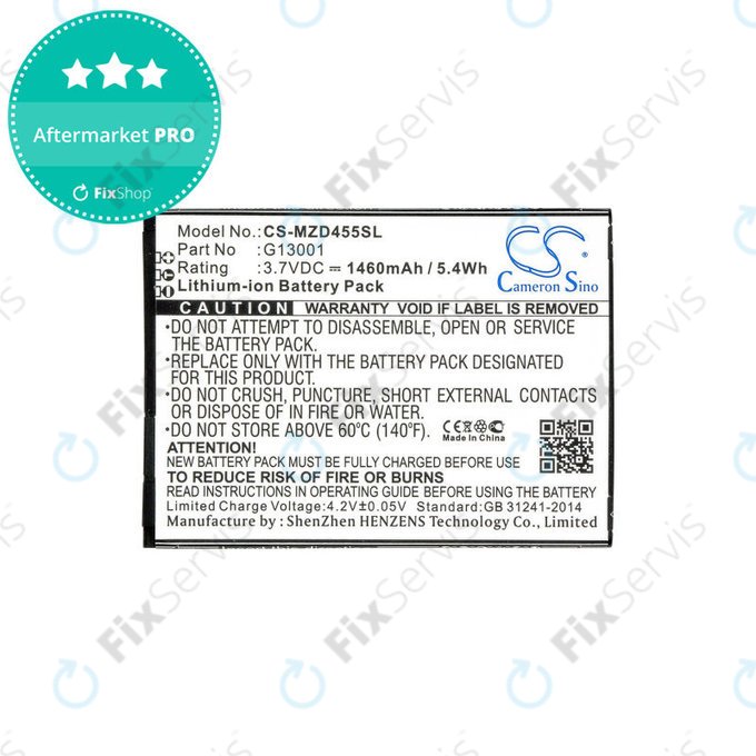 Batéria pre Navon Mizu D455, 1460mAh, Li-Ion, 3.7V, G13001, HQ