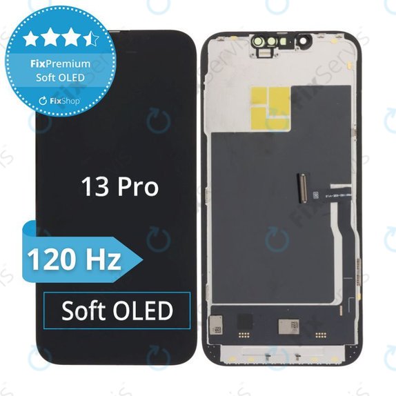 Displej Soft OLED 120Hz pre iPhone 13 Pro, Dotykové sklo s rámom, FixPremium