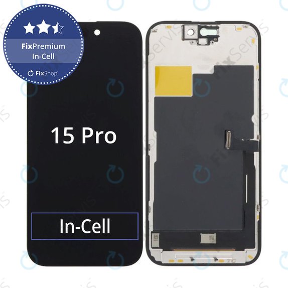 Displej In-Cell FHD pre iPhone 15 Pro, Dotykové sklo s rámom, FixPremium