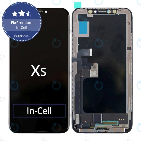 Displej In-Cell pre iPhone XS, Dotykové sklo s rámom, FixPremium