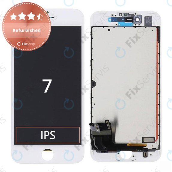 Displej pre iPhone 7, White, Dotykové sklo s rámom, Refurbished