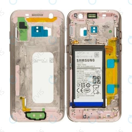 Samsung Galaxy A3 A320F (2017) - Stredný Rám + Batéria (Zlatá) - GH82-13667B Genuine Service Pack