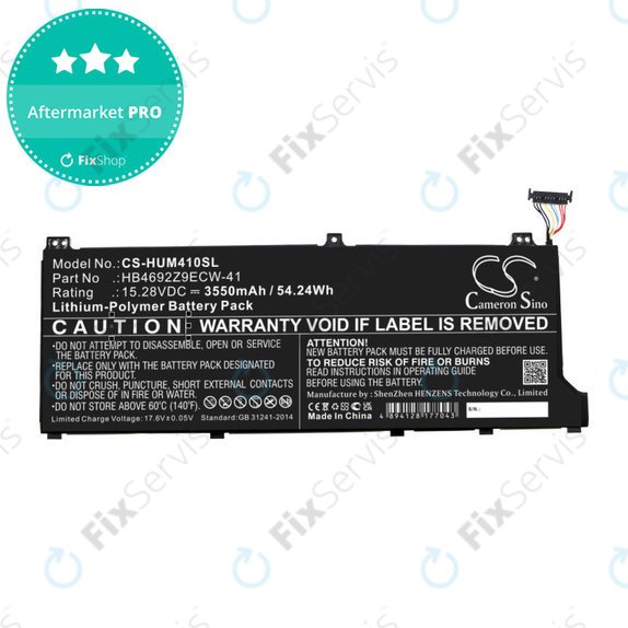 Batéria pre Honor MagicBook 14, Huawei MateBook D14, MediaPad D14, MagicBook 14, 3550mAh, Li-Pol, 15.28V, HB4692Z9ECW-41, HQ
