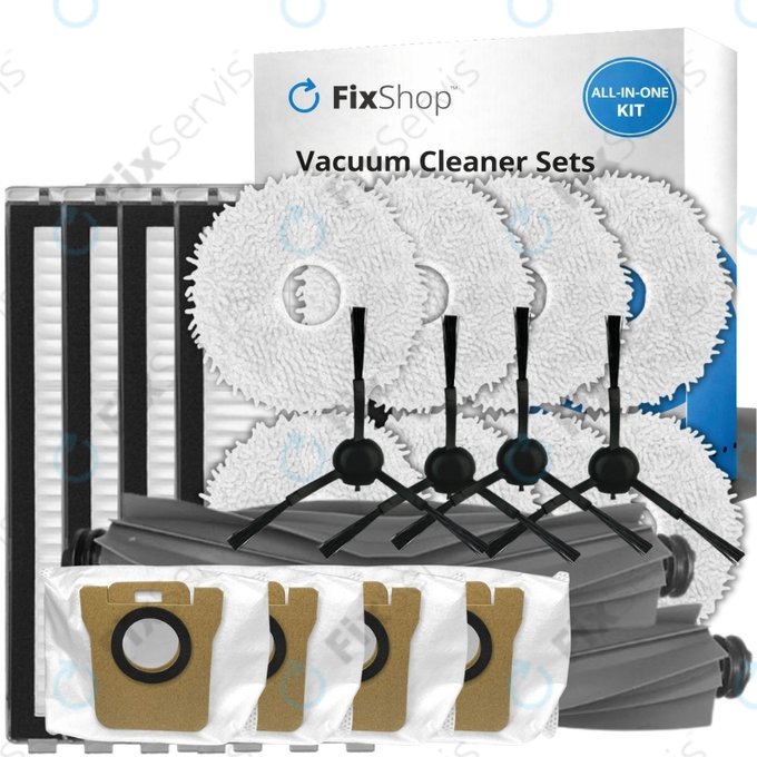 Sada náhradných dielov pre Xiaomi Dreame L20 Ultra, X20 Pro, X20 Pro Plus (2x Hlavná kefa, 4x Filter, 4x Bočná kefa - čierna, 8x Mopovacia utierka, 4x Prachové vrecko)