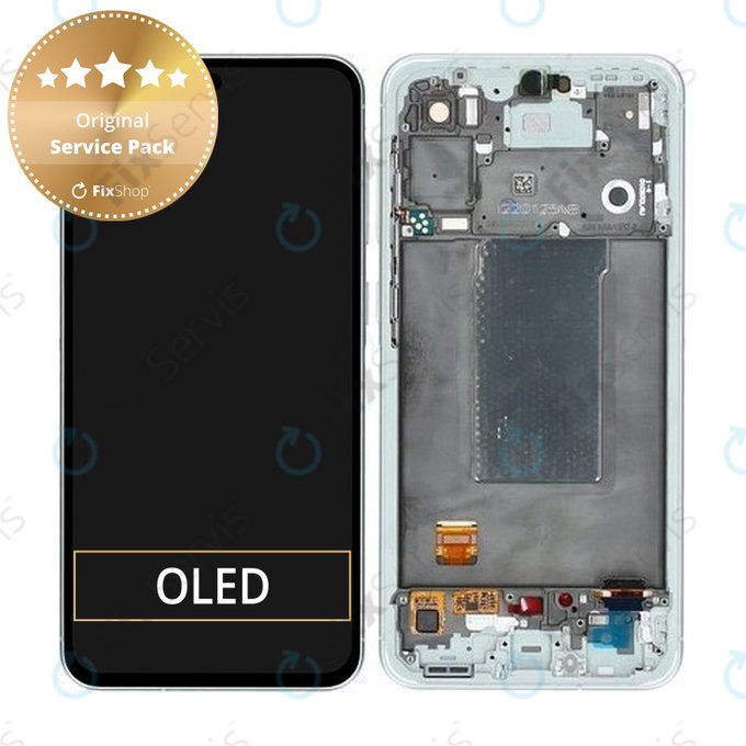 Samsung Galaxy A56 A566E - LCD Displej + Dotykové Sklo + Rám (Awesome Lightgray) - GH82-36829B Genuine Service Pack
