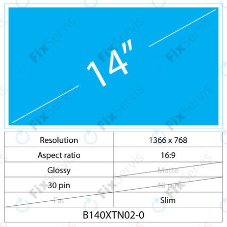 14 LCD Slim Lesklý LED 30 pin