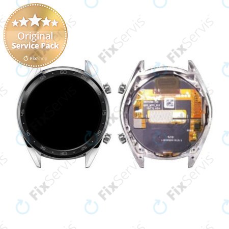 Huawei Watch GT Sport Fortuna B19S - LCD Displej + Dotykové Sklo + Rám (Silver) - 02352GXS Genuine Service Pack