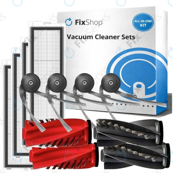 Sada náhradných dielov pre Xiaomi Roborock Qrevo, Qrevo Curv, Qrevo Edge, Qrevo 5AE (2x Hlavná kefa, 4x Filter, 4x Bočná kefa)