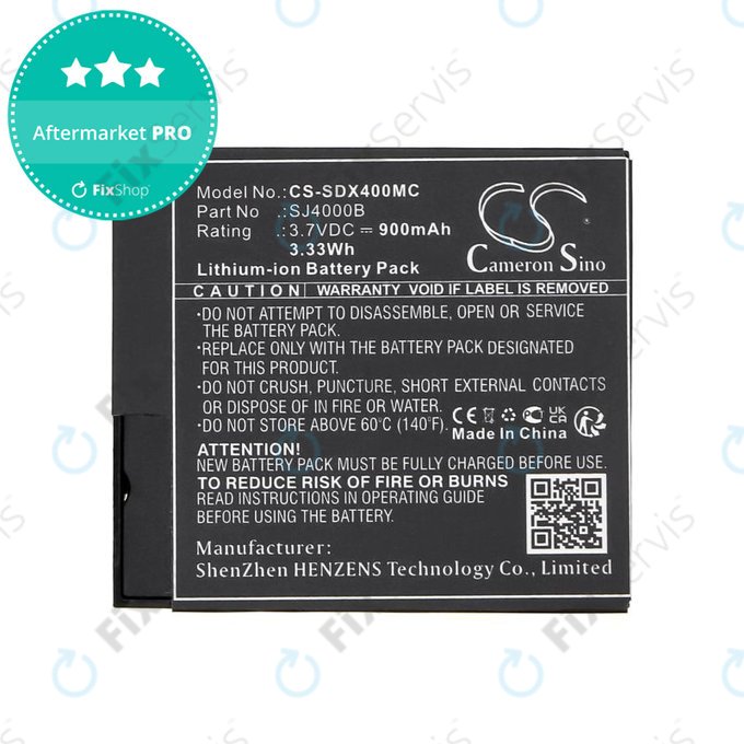 Batéria pre SJCAM SJ4000, SJ5000, 900mAh, Li-Ion, 3.7V, SJ4000B, HQ