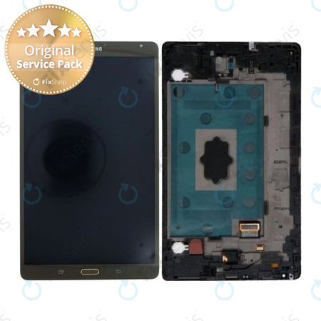 Samsung Galaxy Tab S 8.4 T705 - LCD Displej + Dotykové Sklo + Rám (Titanium Bronze) - GH97-16095B Genuine Service Pack