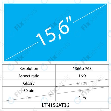 15.6 LCD Slim Lesklý 30 pin HD