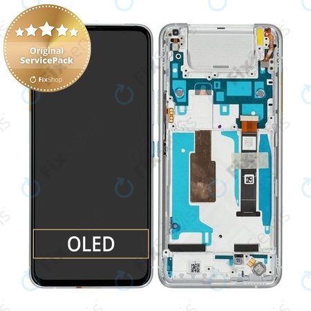 Asus Zenfone 8 Flip ZS672KS - LCD Displej + Dotykové Sklo + Rám (Glacier Silver) - 90AI0042-R20010 Genuine Service Pack