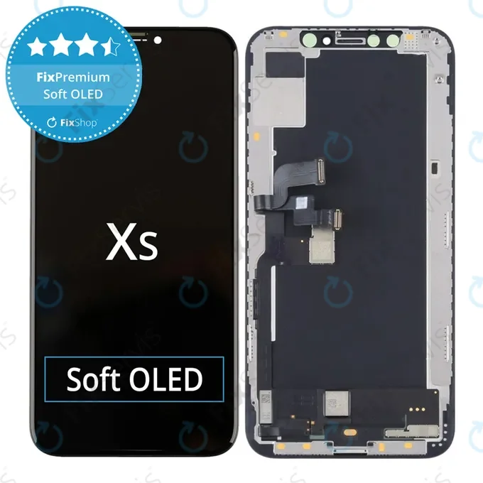 Displej Soft OLED pre iPhone XS, Dotykové sklo s rámom, FixPremium