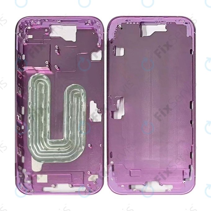 Apple iPhone 16 - Stredný Rám + Tlačidlá Zapínania + Hlasitosti (Pink)